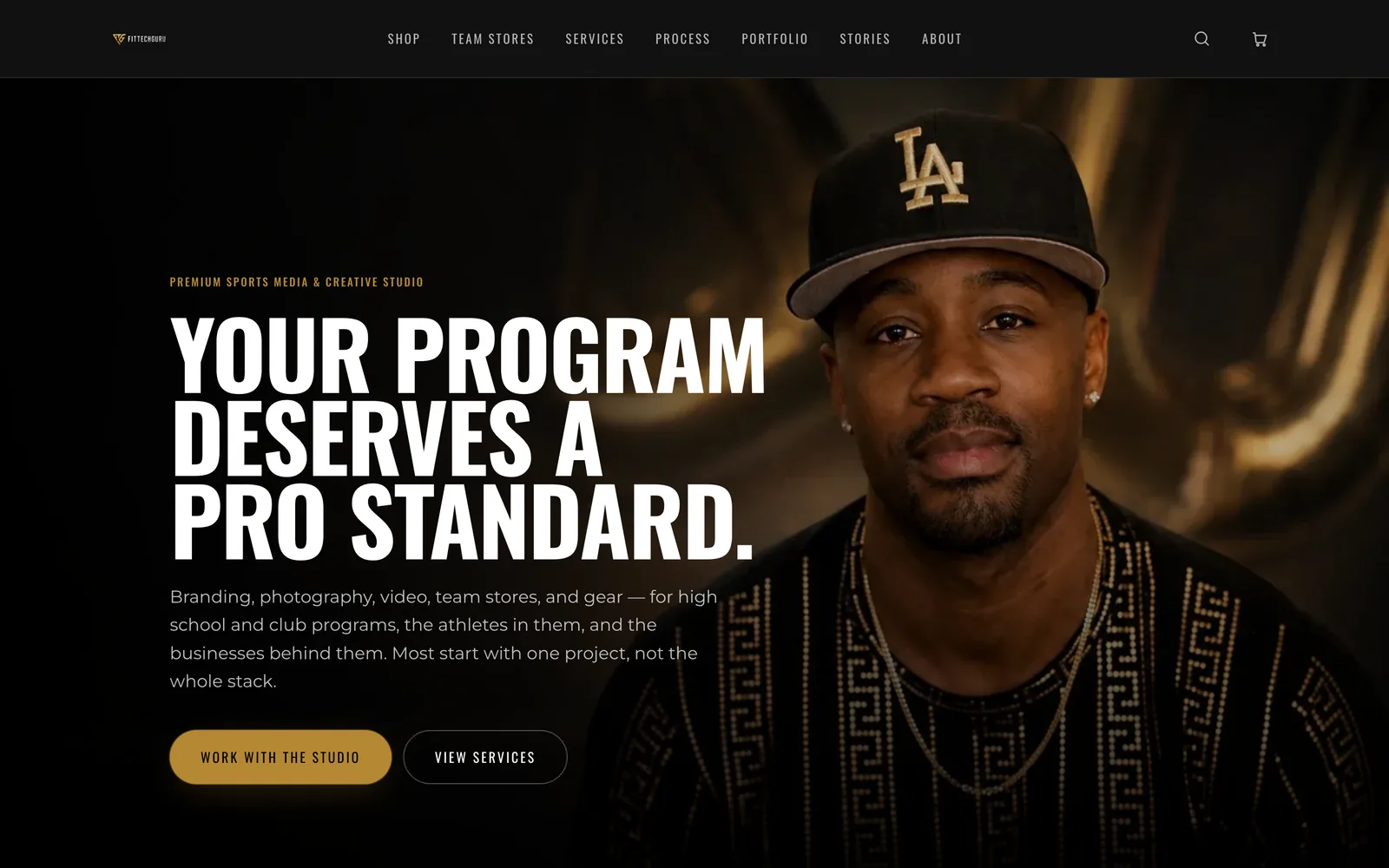 The FitTechGuru homepage in a desktop browser — the studio's own site, designed and built in-house.